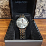 Buy Shop Emporio Armani Silver Sunray Dial Two Tone Steel Strap Watch For Women - AR11113 USA Online
