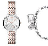 Buy Shop Emporio Armani Silver Sunray Dial Two Tone Steel Strap Watch For Women - AR11113 USA Online