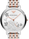 Buy Shop Emporio Armani Silver Sunray Dial Two Tone Steel Strap Watch For Women - AR11113 USA Online