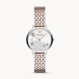 Buy Shop Emporio Armani Silver Sunray Dial Two Tone Steel Strap Watch For Women - AR11113 USA Online