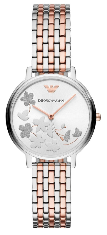 Buy Shop Emporio Armani Silver Sunray Dial Two Tone Steel Strap Watch For Women - AR11113 USA Online