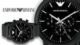 Buy Shop Emporio Armani Sport Chronograph Black Dial Black Mesh Bracelet Watch For Men - AR1968 USA Online