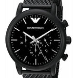 Buy Shop Emporio Armani Sport Chronograph Black Dial Black Mesh Bracelet Watch For Men - AR1968 USA Online