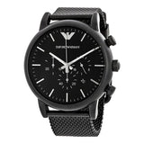 Buy Shop Emporio Armani Sport Chronograph Black Dial Black Mesh Bracelet Watch For Men - AR1968 USA Online