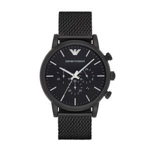 Buy Shop Emporio Armani Sport Chronograph Black Dial Black Mesh Bracelet Watch For Men - AR1968 USA Online