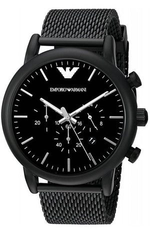 Buy Shop Emporio Armani Sport Chronograph Black Dial Black Mesh Bracelet Watch For Men - AR1968 USA Online