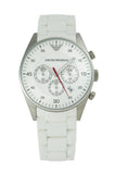Buy Shop Emporio Armani Sport Chronograph White Dial White Silicone Strap Watch For Men - AR5859 USA Online