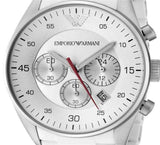 Buy Shop Emporio Armani Sport Chronograph White Dial White Silicone Strap Watch For Men - AR5859 USA Online