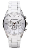 Buy Shop Emporio Armani Sport Chronograph White Dial White Silicone Strap Watch For Men - AR5859 USA Online