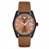 Buy Shop Emporio Armani Sportivo Analog Brown Dial Brown Leather Strap Watch For Men - AR6080 USA Online
