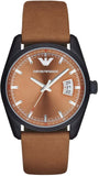 Buy Shop Emporio Armani Sportivo Analog Brown Dial Brown Leather Strap Watch For Men - AR6080 USA Online