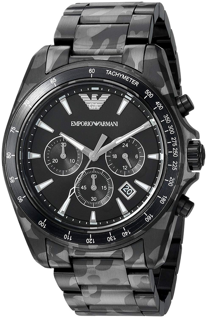 Buy Shop Emporio Armani Sportivo Quartz Black Dial Black Steel Strap Watch For Men - AR11027 USA Online