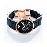 Buy Shop Emporio Armani Sportivo Black Dial Black Steel Strap Watch For Women - AR5906 USA Online