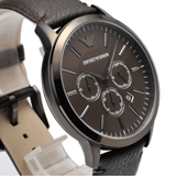 Buy Shop Emporio Armani Sportivo Black Dial Brown Leather Strap Watch For Men - AR2462 USA Online