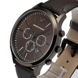 Buy Shop Emporio Armani Sportivo Black Dial Brown Leather Strap Watch For Men - AR2462 USA Online
