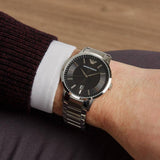 Buy Shop Emporio Armani Sportivo Black Dial Silver Stainless Steel Watch For Men - AR2457 USA Online