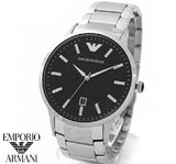 Buy Shop Emporio Armani Sportivo Black Dial Silver Stainless Steel Watch For Men - AR2457 USA Online