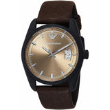 Buy Shop Emporio Armani Sportivo Chronograph Beige Dial Brown Leather Strap Watch For Men - AR6078 USA Online