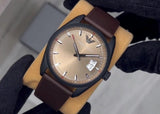 Buy Shop Emporio Armani Sportivo Chronograph Beige Dial Brown Leather Strap Watch For Men - AR6081 USA Online