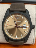 Buy Shop Emporio Armani Sportivo Chronograph Beige Dial Brown Leather Strap Watch For Men - AR6081 USA Online