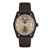 Buy Shop Emporio Armani Sportivo Chronograph Beige Dial Brown Leather Strap Watch For Men - AR6081 USA Online