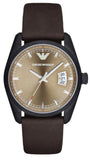 Buy Shop Emporio Armani Sportivo Chronograph Beige Dial Brown Leather Strap Watch For Men - AR6081 USA Online