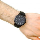 Buy Shop Emporio Armani Sportivo Chronograph Black Dial Black Leather Strap Watch For Men - AR2461 USA Online