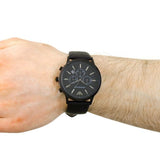 Buy Shop Emporio Armani Sportivo Chronograph Black Dial Black Leather Strap Watch For Men - AR2461 USA Online