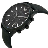 Buy Shop Emporio Armani Sportivo Chronograph Black Dial Black Leather Strap Watch For Men - AR2461 USA Online