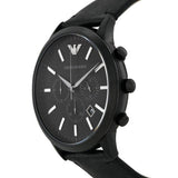 Buy Shop Emporio Armani Sportivo Chronograph Black Dial Black Leather Strap Watch For Men - AR2461 USA Online
