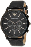 Buy Shop Emporio Armani Sportivo Chronograph Black Dial Black Leather Strap Watch For Men - AR2461 USA Online