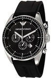 Buy Shop Emporio Armani Sportivo Chronograph Black Dial Black Rubber Strap Watch For Men - AR0527 USA Online
