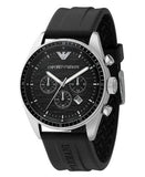 Buy Shop Emporio Armani Sportivo Chronograph Black Dial Black Rubber Strap Watch For Men - AR0527 USA Online