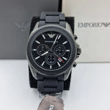 Buy Shop Emporio Armani Sportivo Chronograph Black Dial Black Silicone Strap Watch For Men - AR6092 USA Online