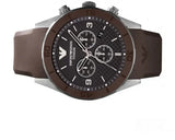 Buy Shop Emporio Armani Sportivo Chronograph Black Dial Brown Silicone Strap Watch for Men - AR9501 USA Online
