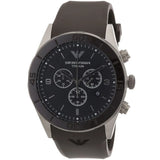 Buy Shop Emporio Armani Sportivo Chronograph Black Dial Brown Silicone Strap Watch for Men - AR9501 USA Online