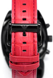 Buy Shop Emporio Armani Sportivo Chronograph Black Dial Red Leather Strap Watch For Men - AR5918 USA Online