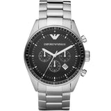 Buy Shop Emporio Armani Sportivo Chronograph Black Dial Silver Stainless Steel Watch For Men - AR0585 USA Online