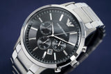 Buy Shop Emporio Armani Sportivo Chronograph Black Dial Silver Steel Strap Watch For Men - AR2460 USA Online