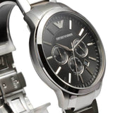 Buy Shop Emporio Armani Sportivo Chronograph Black Dial Silver Steel Strap Watch For Men - AR2460 USA Online