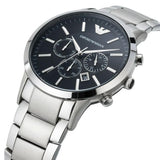 Buy Shop Emporio Armani Sportivo Chronograph Black Dial Silver Steel Strap Watch For Men - AR2460 USA Online