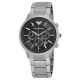 Buy Shop Emporio Armani Sportivo Chronograph Black Dial Silver Steel Strap Watch For Men - AR2460 USA Online