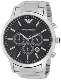 Buy Shop Emporio Armani Sportivo Chronograph Black Dial Silver Steel Strap Watch For Men - AR2460 USA Online