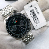 Buy Shop Emporio Armani Sportivo Chronograph Black Dial Silver Steel Strap Watch For Men - AR5984 USA Online