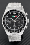 Buy Shop Emporio Armani Sportivo Chronograph Black Dial Silver Steel Strap Watch For Men - AR5984 USA Online