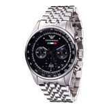 Buy Shop Emporio Armani Sportivo Chronograph Black Dial Silver Steel Strap Watch For Men - AR5984 USA Online