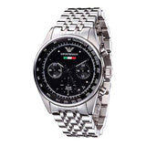 Buy Shop Emporio Armani Sportivo Chronograph Black Dial Silver Steel Strap Watch For Men - AR5984 USA Online