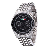 Buy Shop Emporio Armani Sportivo Chronograph Black Dial Silver Steel Strap Watch For Men - AR5984 USA Online
