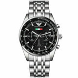 Buy Shop Emporio Armani Sportivo Chronograph Black Dial Silver Steel Strap Watch For Men - AR5984 USA Online
