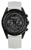 Buy Shop Emporio Armani Sportivo Chronograph Black Dial White Rubber Strap Watch For Men - AR6112 USA Online